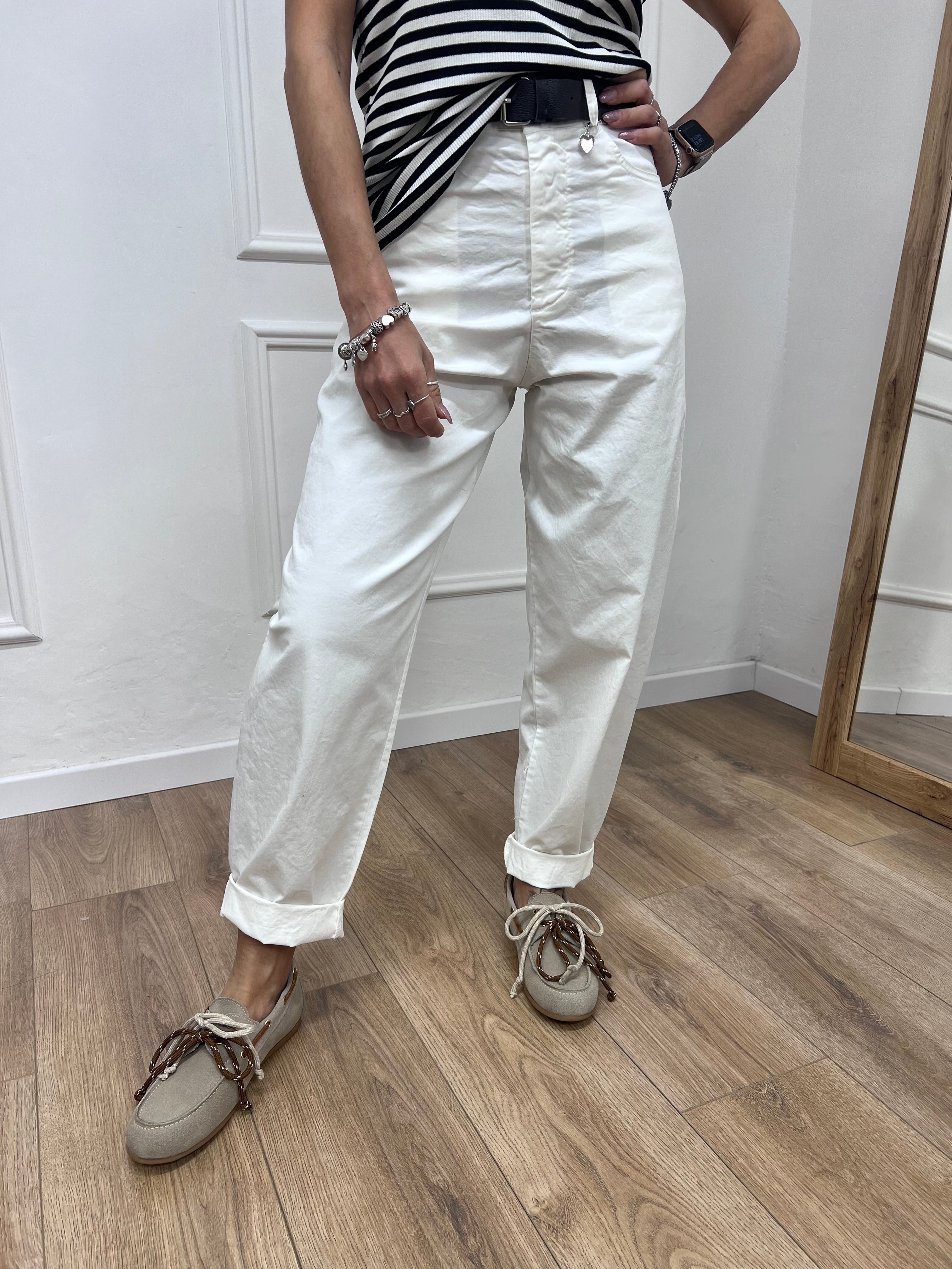 PANTALONE VITA ALTA OVETTO” CUORE” LATTE SUSY MIX