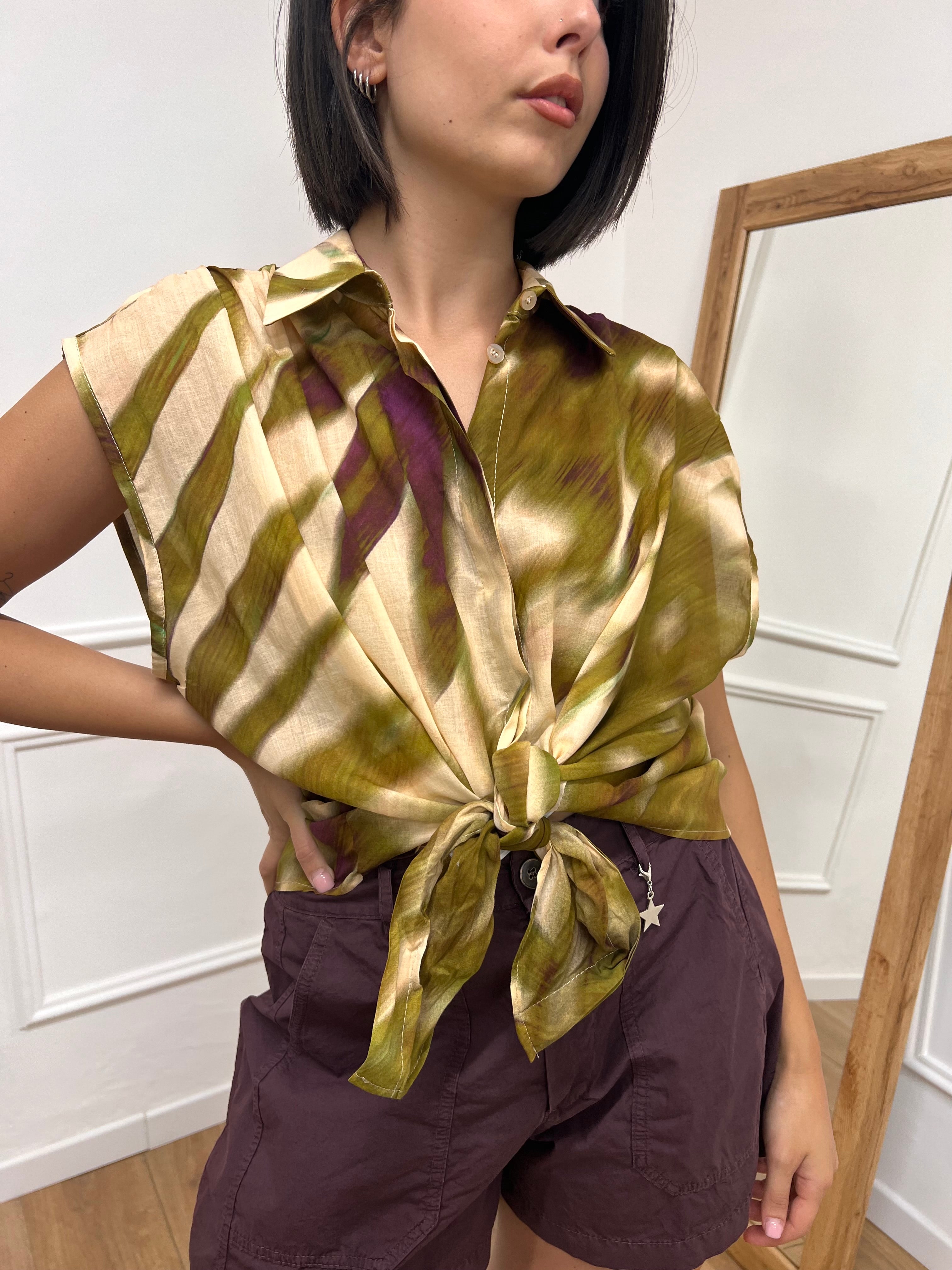 BLUSA S/M BOTTONI FANTASIA ASTRATTA FICO SUSY MIX