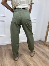 PANTALONE VITA ALTA OVETTO “CUORE” MILITARE