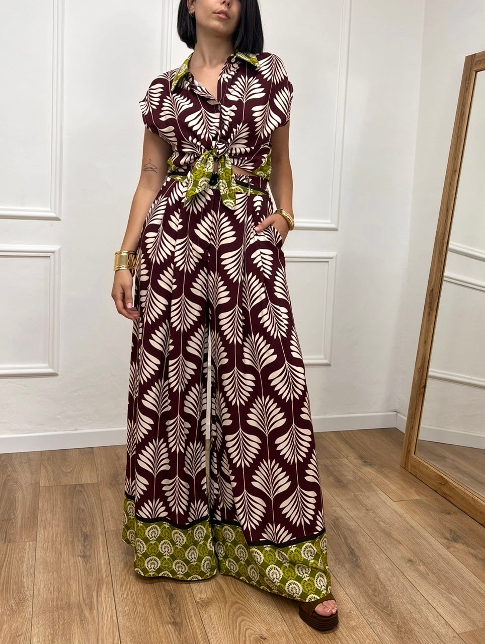 PANTALONE VITA ALTA PALAZZO FANTASIA FICO SUSY MIX
