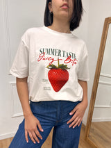 T-SHIRT GIRO M/C STAMPA FRAGOLA LATTE SUSY MIX