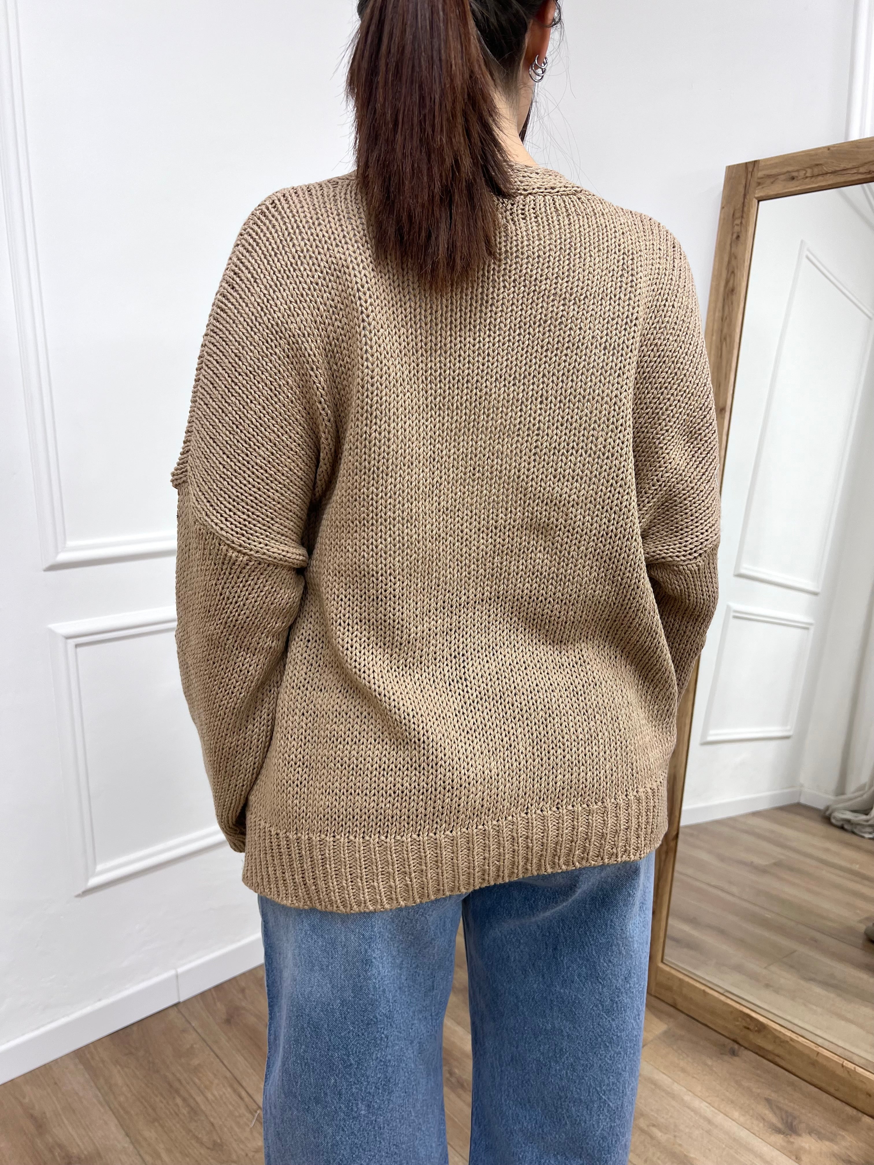 CARDIGAN FILO OVER TASCHE BENEDETTA CORDA SUSY MIX