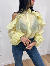 BLUSA CUT OUT ROUCHES ALENA GIALLO SUSY MIX