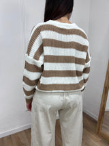 CARDIGAN FILO RIGATO BOTTONI CHIARA CORDA SUSY MIX