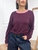 MAGLIA SCATOLA RIGHE COLLO CONTRASTO BAROLO SUSY MIX