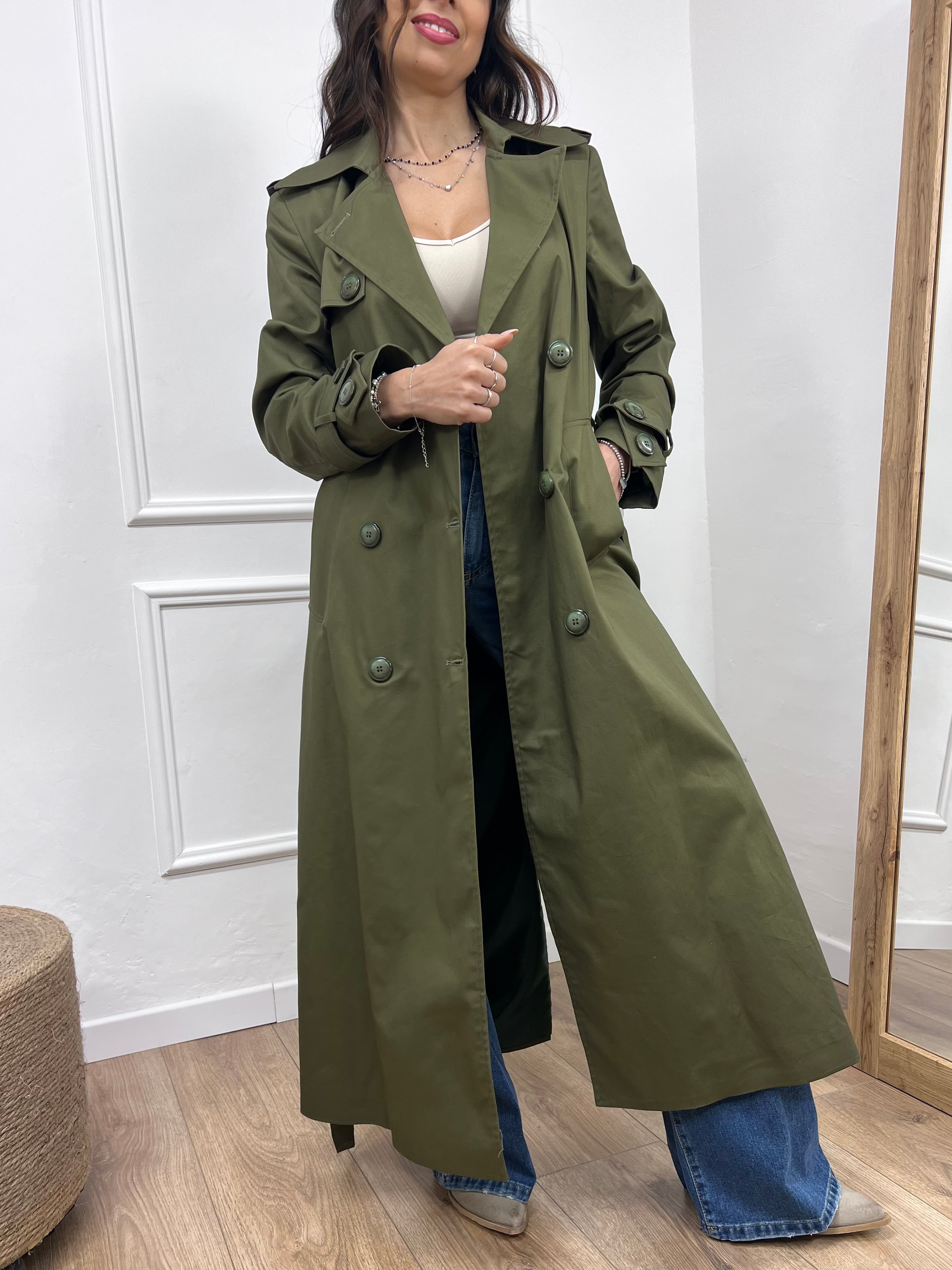 TRENCH LUNGO IRMA MILITARE SUSY MIX