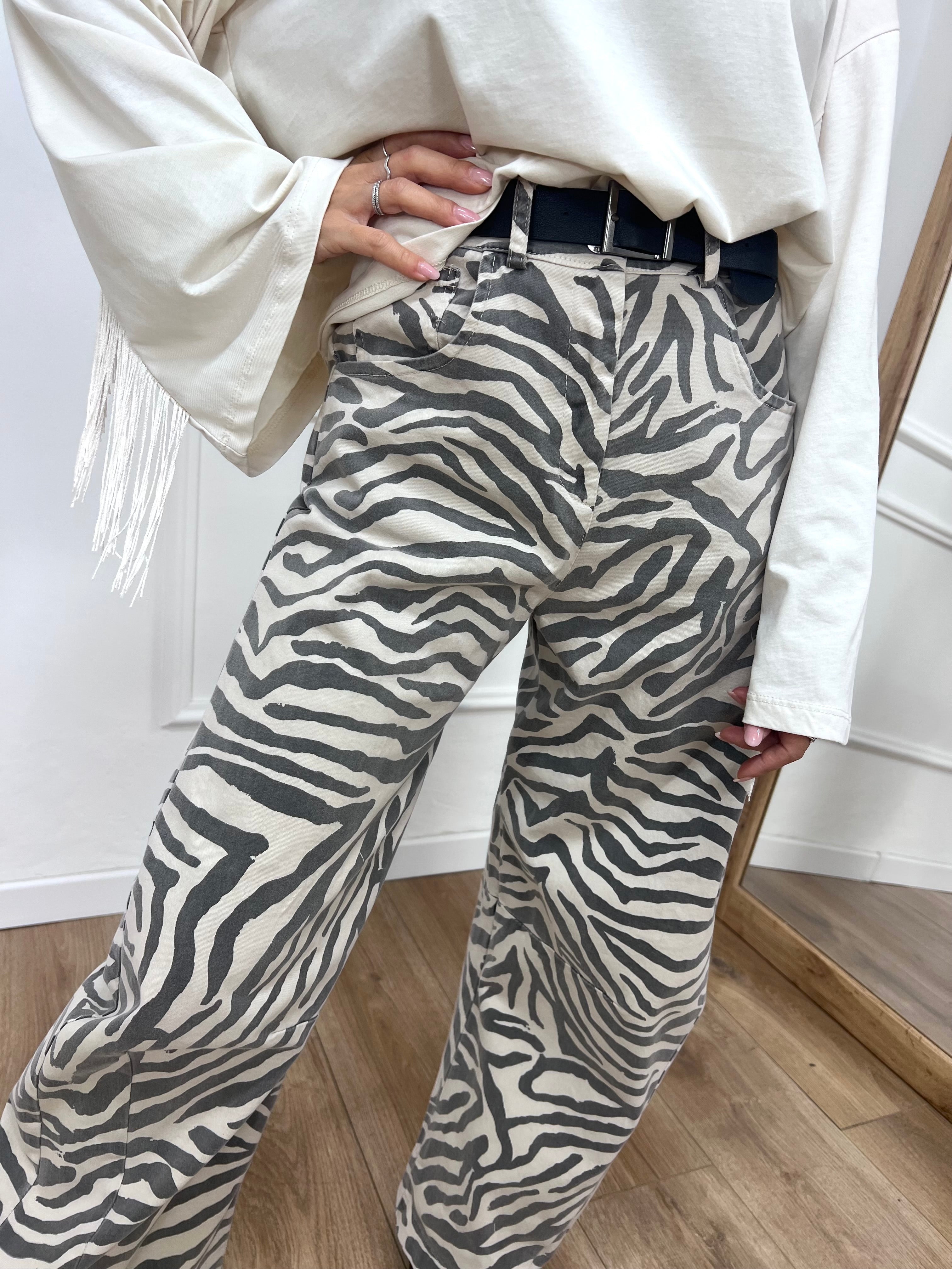 PANTALONE OVETTO ANIMALIER ZEBRA SUSY MIX