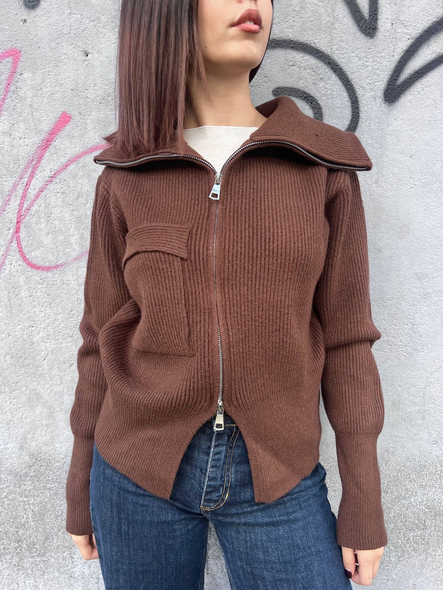 SUSY MIX CARDIGAN CERNIERA COLLO CRATERE IVANA MORO