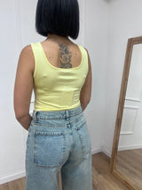 CANOTTA SCOLLO QUADRO JERSEY IRMA GIALLO SUSY MIX