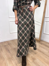 ABITO LUNGO CHECK FLANELLA PAMELA MILITARE MOTEL