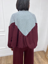 FELPA BOMBER ARRICCIATO CHEVRON BAROLO SARA SUSY MIX