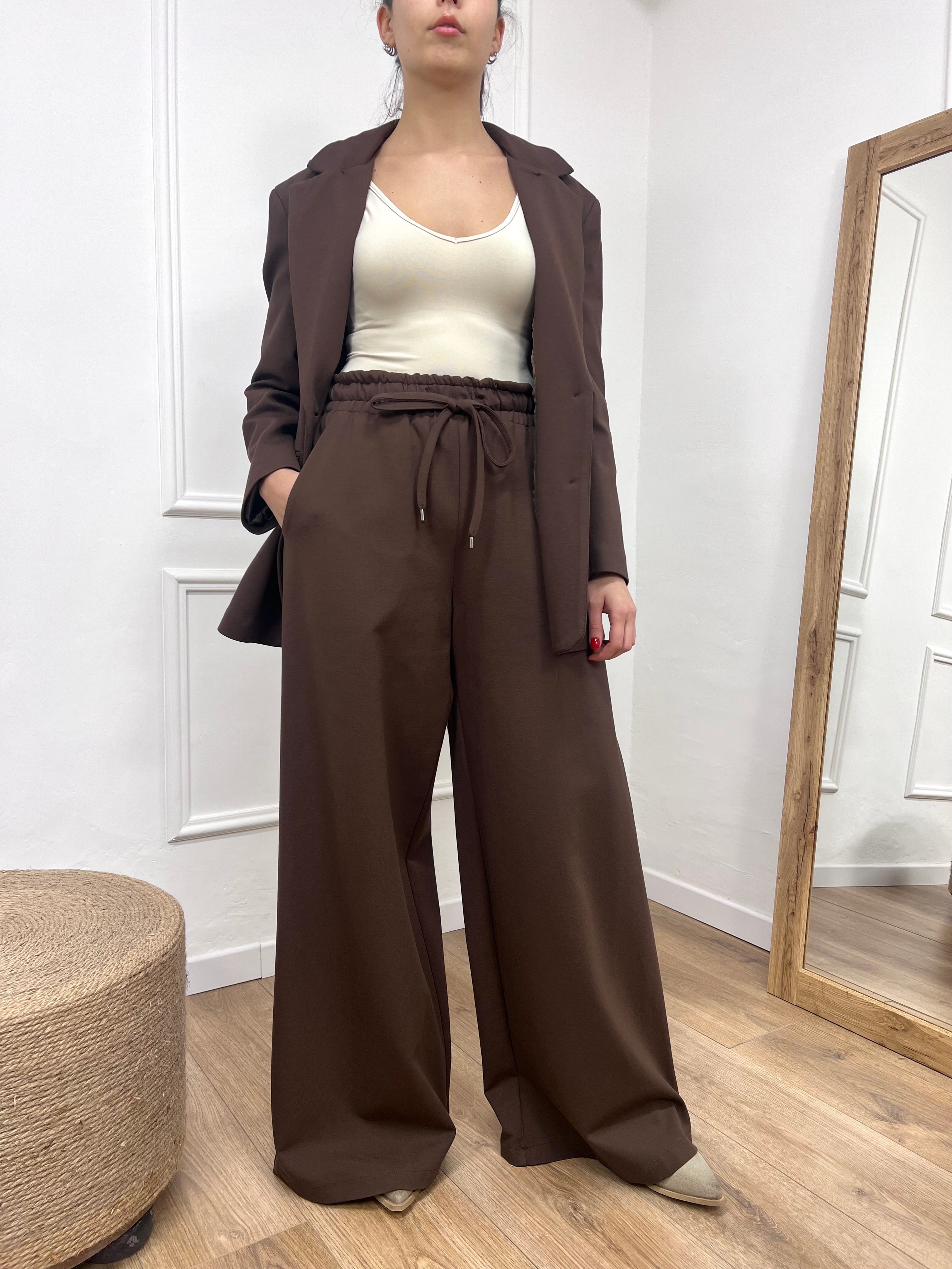 PANTALONE PALAZZO PUNTO MILANO CIOCCOLATO MOTEL
