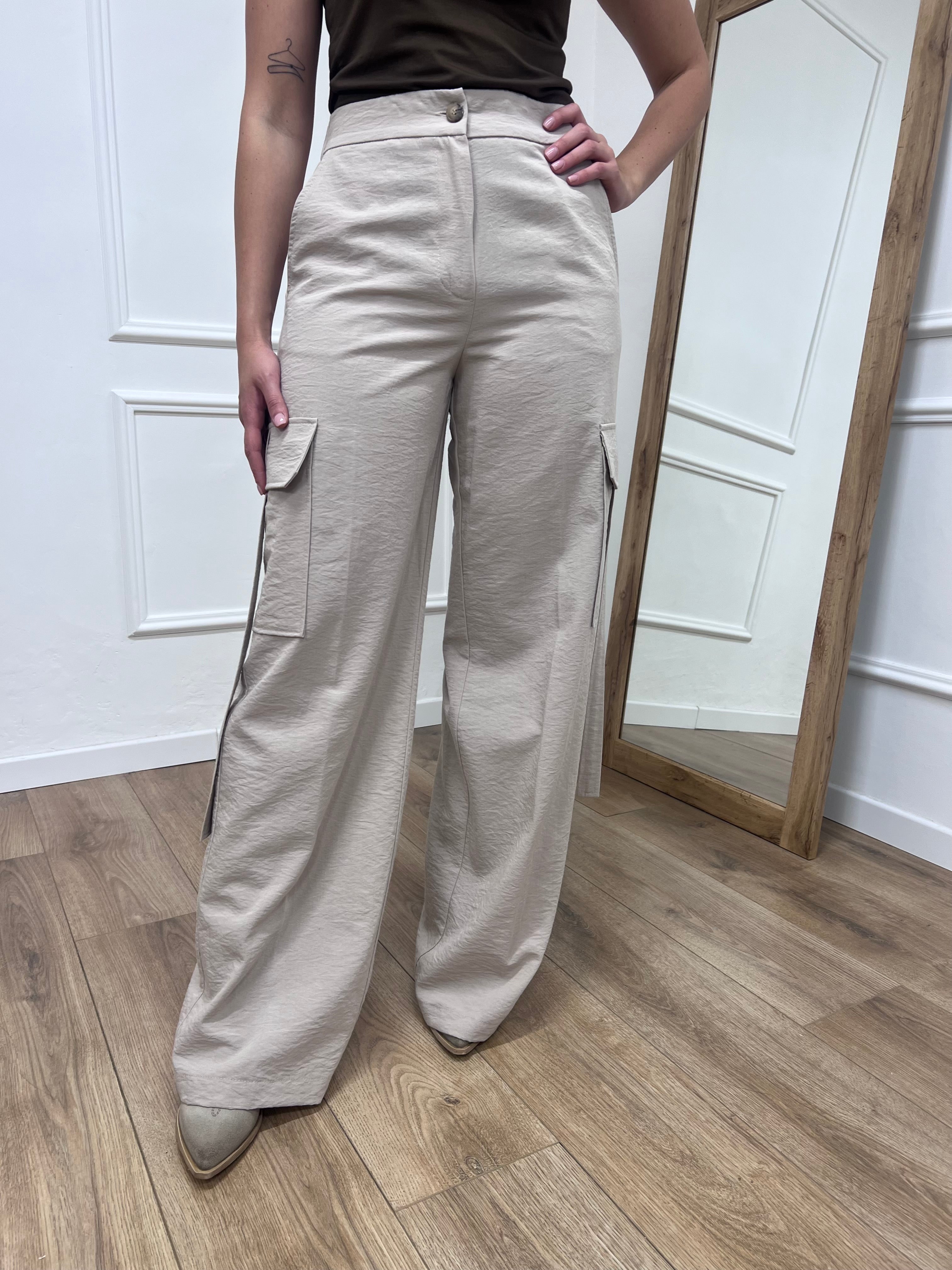 PANTALONE CARGO VITA REGOLARE ILA SABBIA SUSY MIX