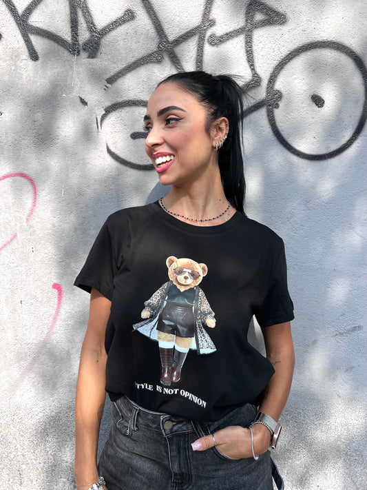 SUSY MIX T-SHIRT BASIC ORSA GLAMOUR NERO