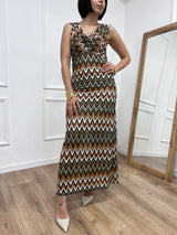 ABITO LUNGO CROCHET SCOLLO INCROCIO MISSONI SUSY MIX