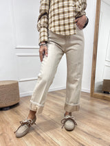 PANTALONE TELA DENIM RISVOLTO BURRO SUSY MIX