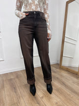 DENIM VITA ALTA CON RISVOLTO WASHED MORO SUSY MIX