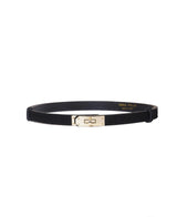 CINTURA LUCCHETTO VERA PELLE CROSTA NERO
