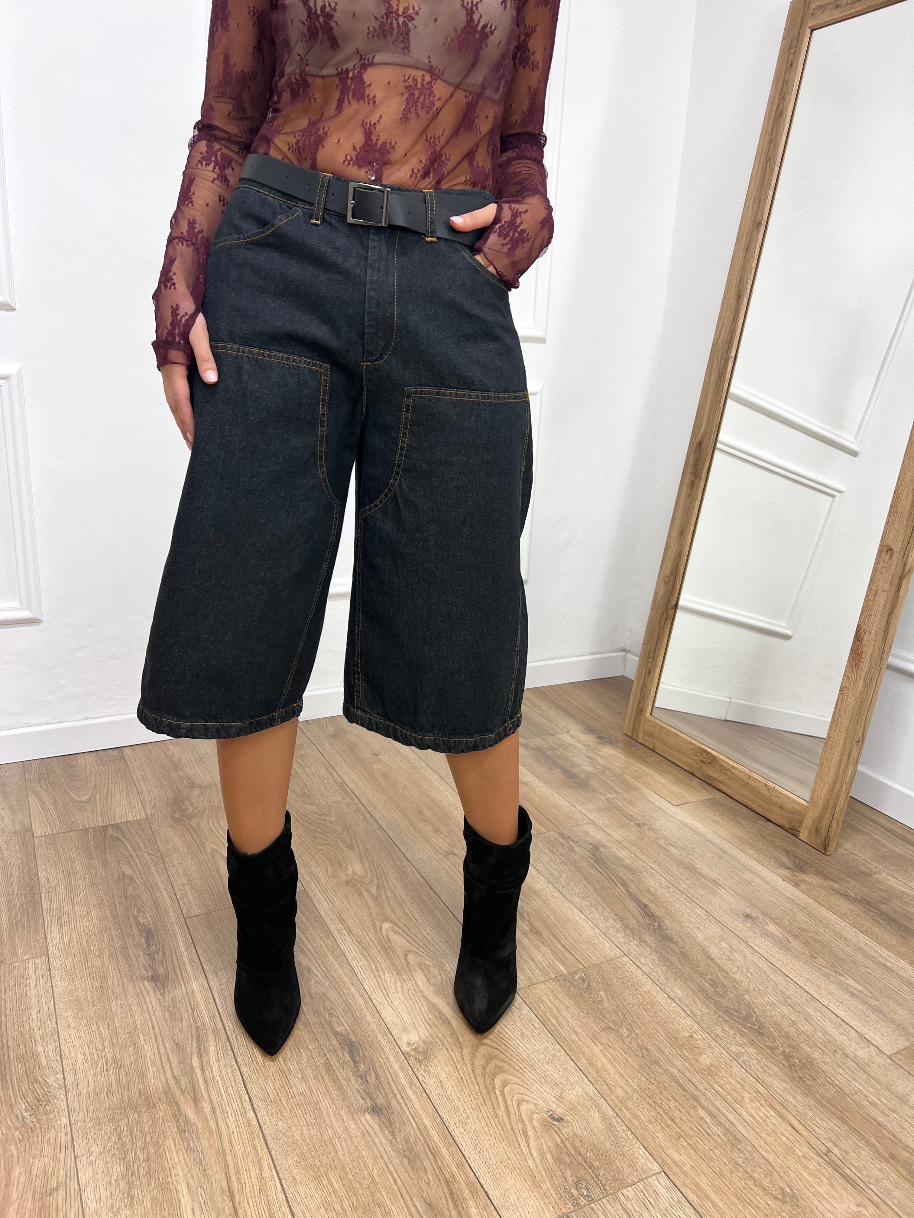 BERMUDA DENIM UTILITY GAIA DARK SUSY MIX