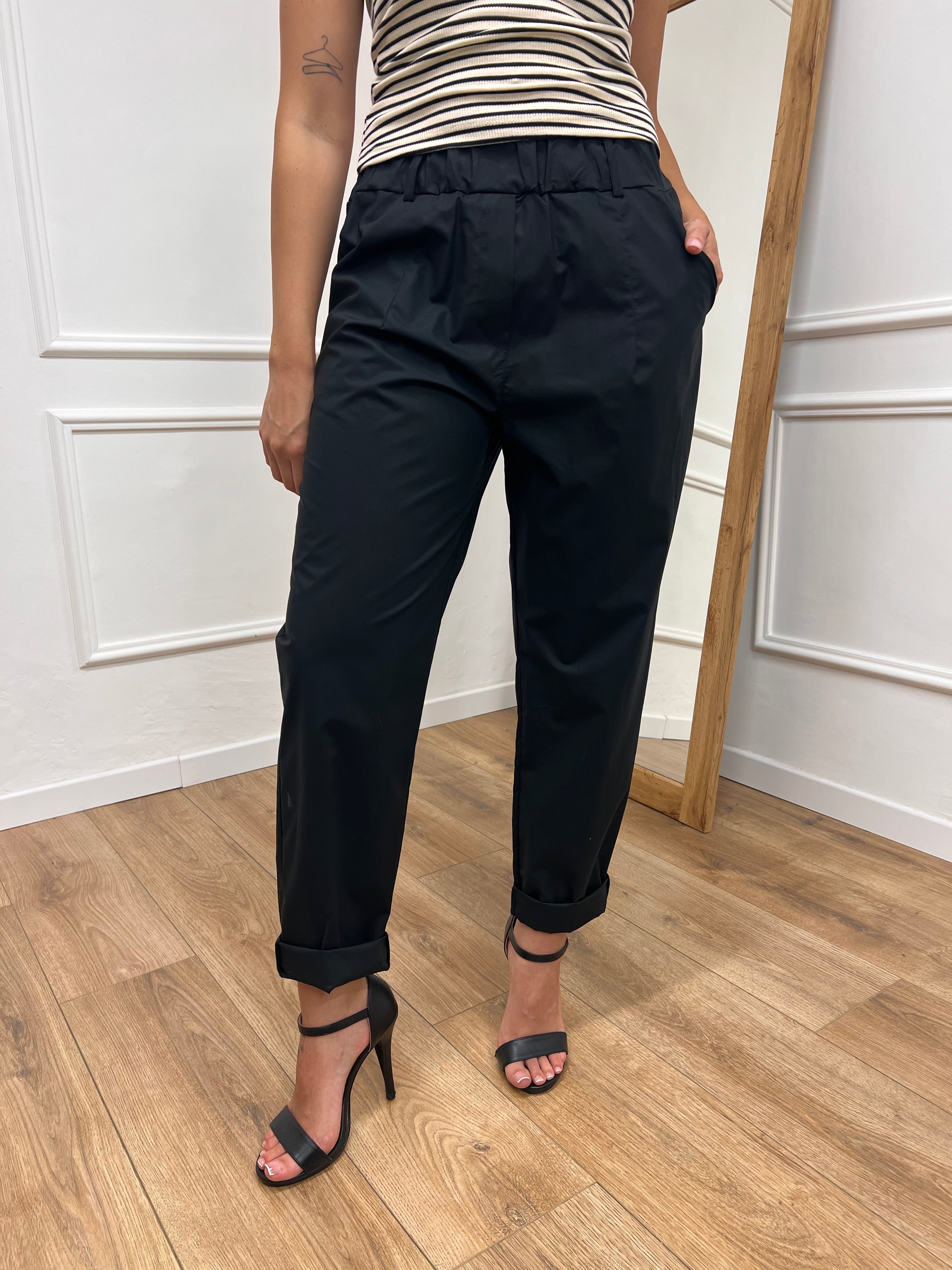 PANTALONE BOY PASSANTI T.PARACADUTE NERO SUSY MIX