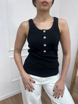 CANOTTA COSTINE BOTTONI GIOIELLI ANGY NERO SUSY MIX