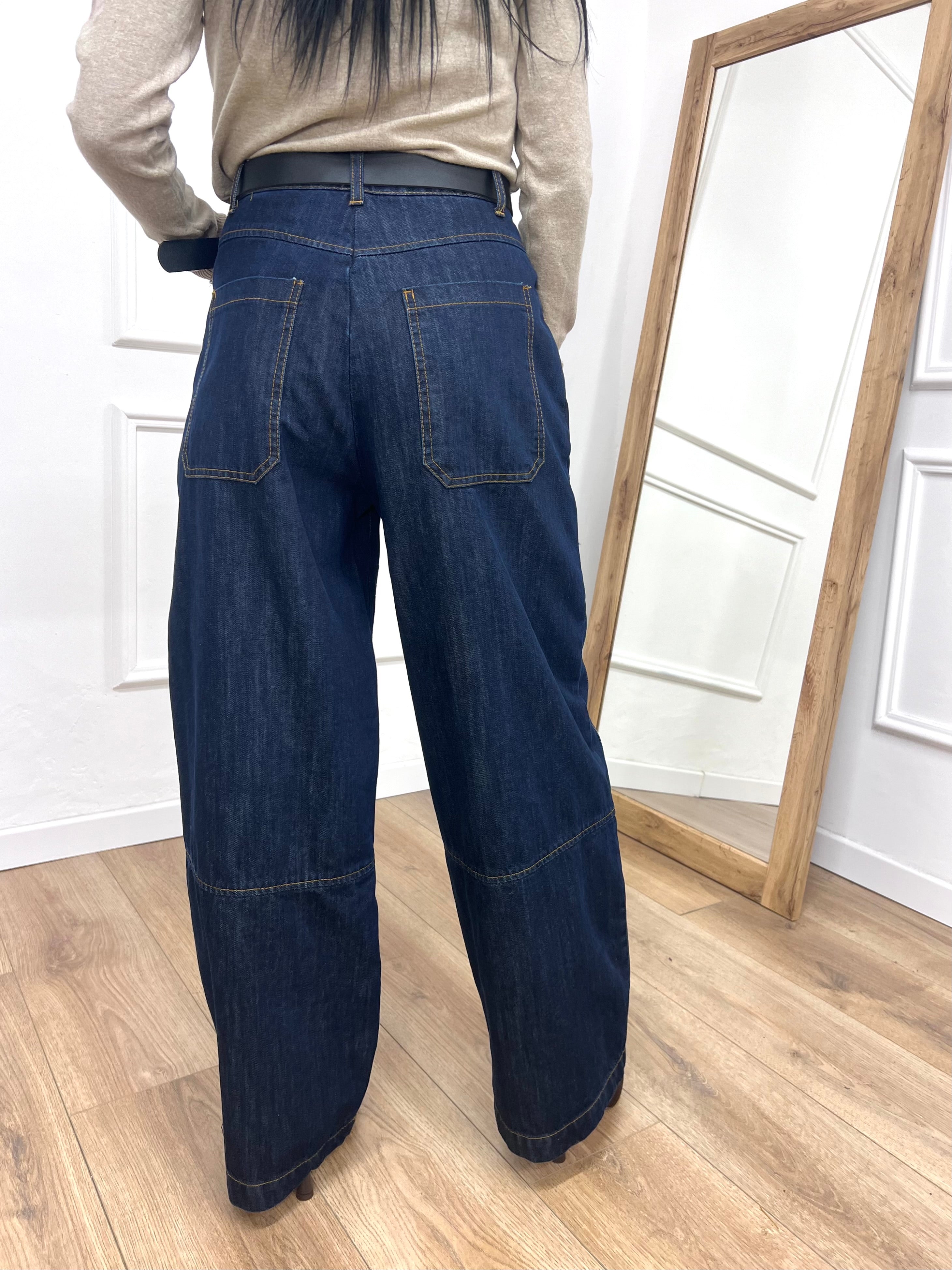 DENIM PALAZZO BARREL TOPPE BLU ZERO SUSY MIX