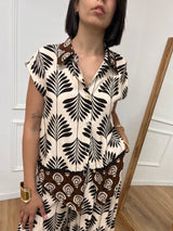 BLUSA SMANICATA BOTTONI FANTASIA MORO SUSY MIX