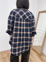 CAMICIA CHECK FLANELLA PAMELA BLU MOTEL