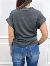 T-SHIRT WASHED STAMPA CHERRY GRAFITE SUSY MIX