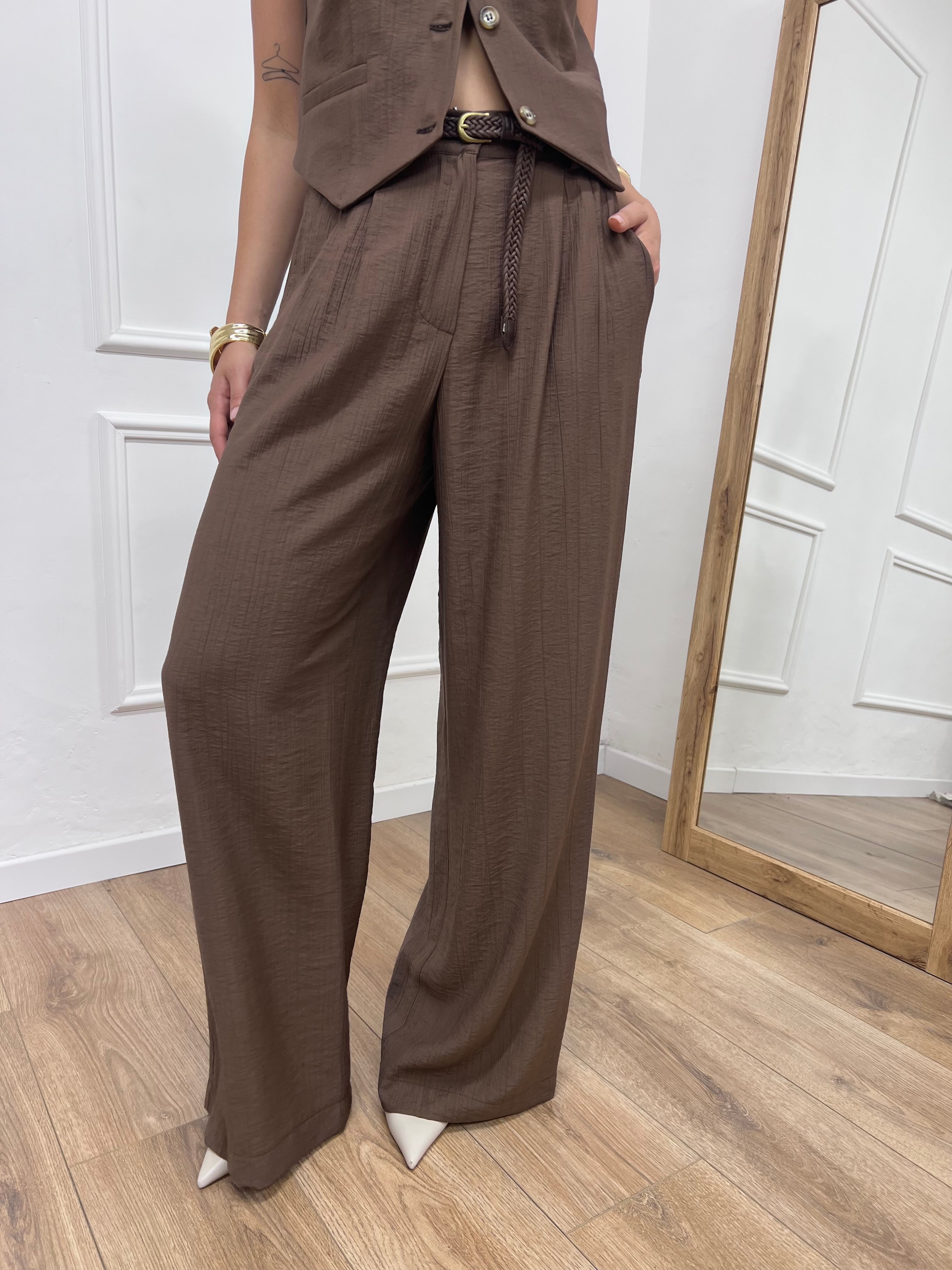 PANTALONE CREP PINCES VANIA MORO SUSY MIX