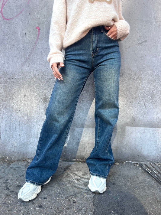 DENIM VITA ALTA FULL LENGH LAVAGGIO THE SANDRA