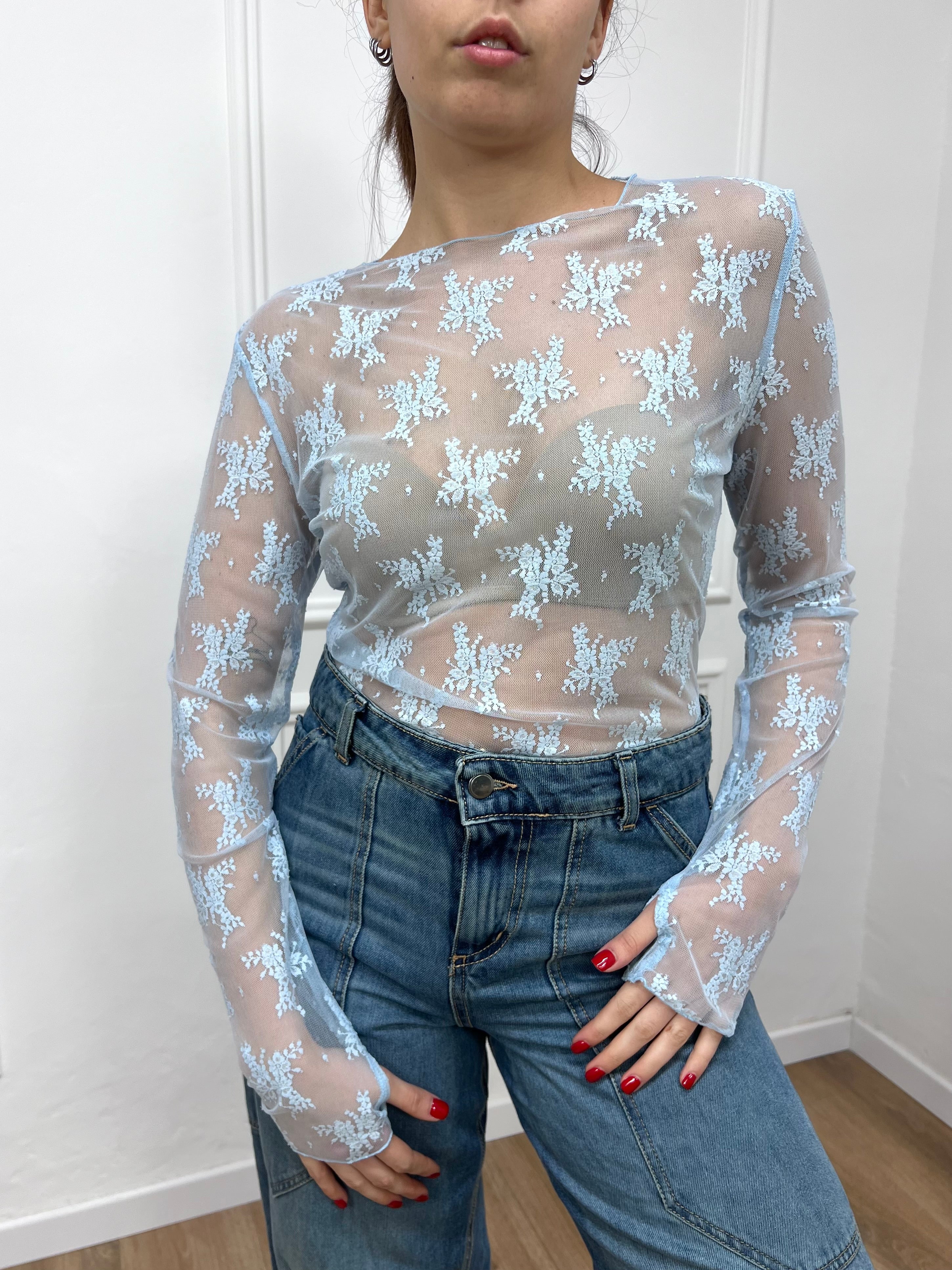 MAGLIA PIZZO MANICOTTI ROBERTA CIELO SUSY MIX
