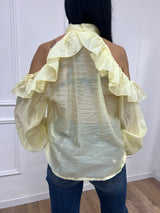 BLUSA CUT OUT ROUCHES ALENA GIALLO SUSY MIX