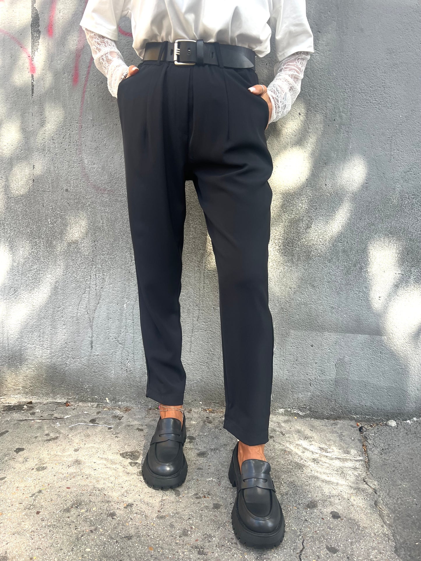 SUSY MIX PANTALONE FLUIDO MARINA NERO