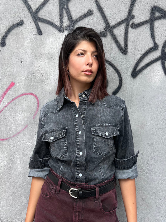 SUSY MIX CAMICIA DENIM FIT ROSSANA ASFALTO