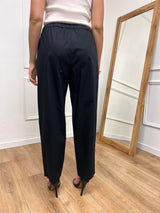 PANTALONE LACCIO TELA PARACADUTE NERO MOTEL