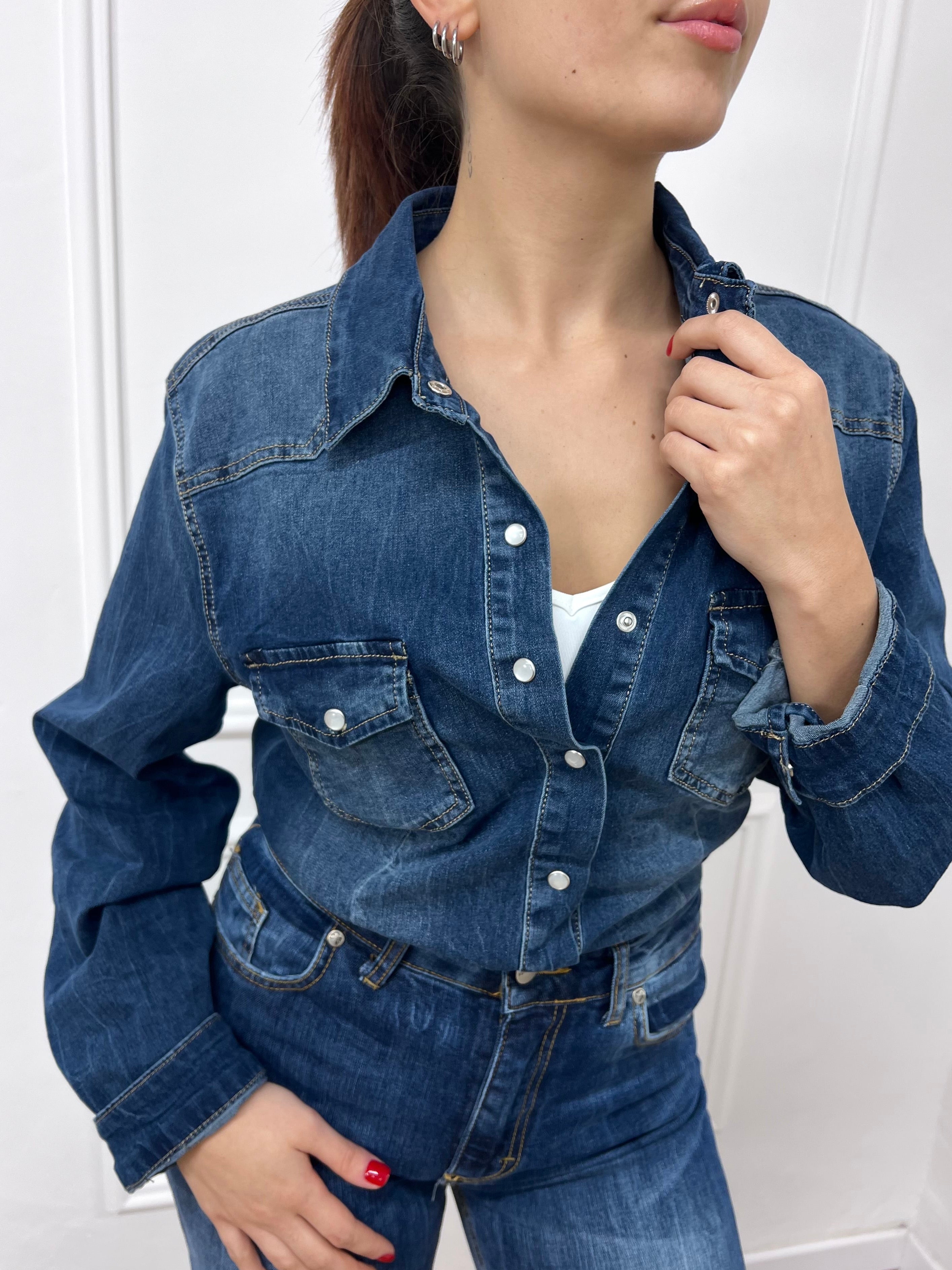 CAMICIA FIT DENIM ANDREIA BLU SUSY MIX