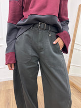 PANTALONE BALLON STELLINA TELA DENIM PIOMBO SUSY MIX