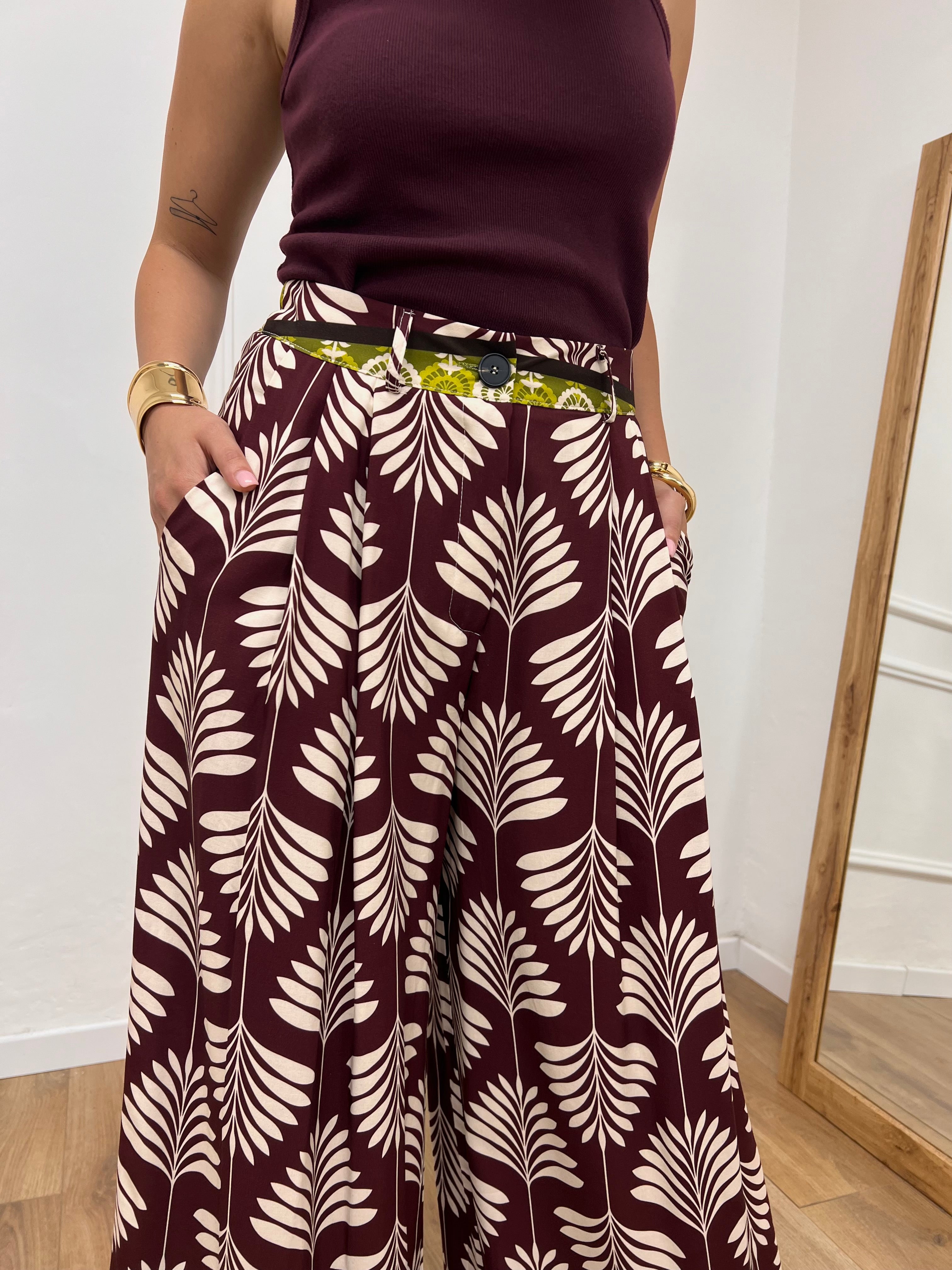 PANTALONE VITA ALTA PALAZZO FANTASIA FICO SUSY MIX