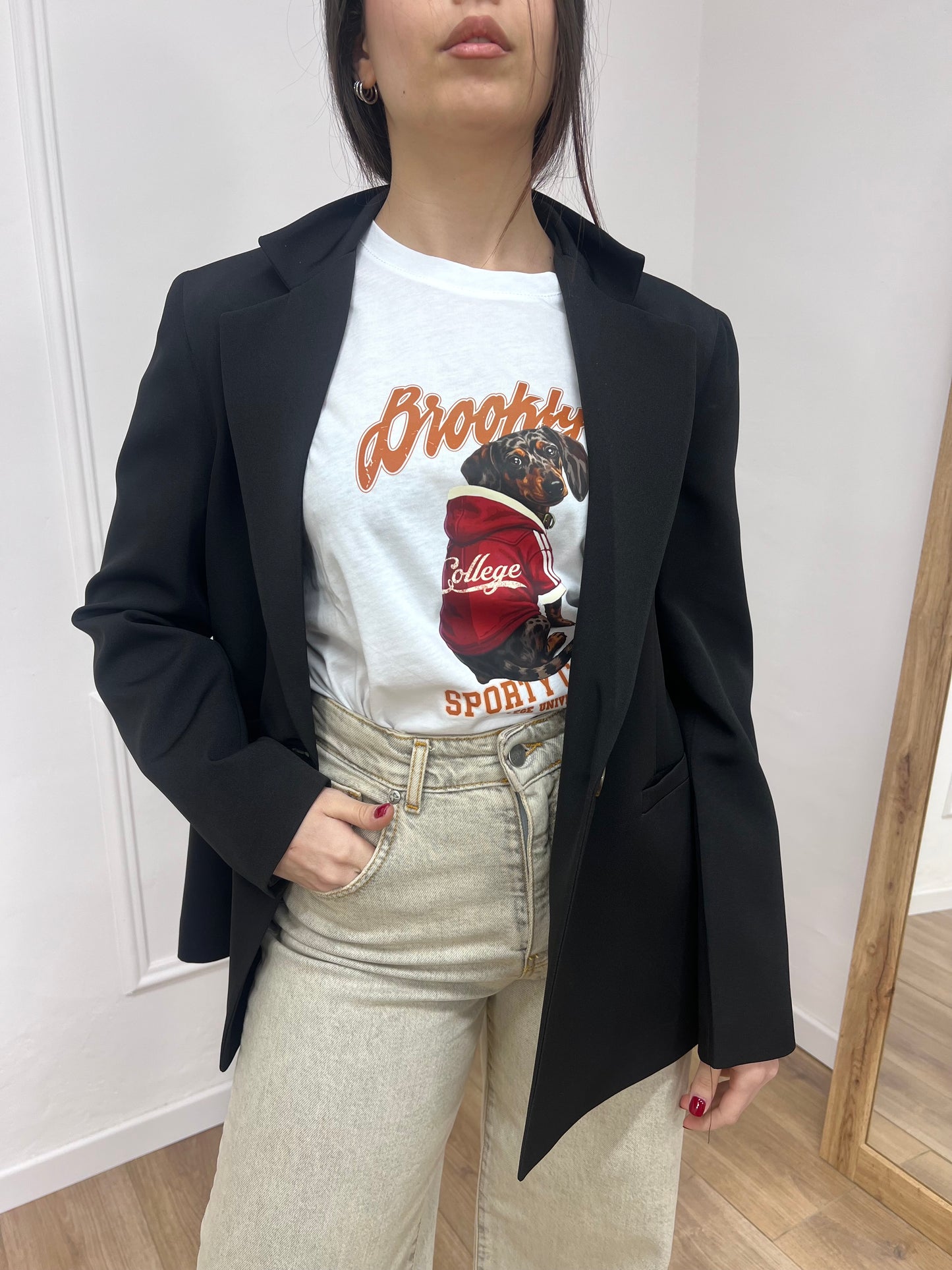 SUSY MIX GIACCA MONOPETTO BASIC UN BOTTONE ARIA NERO