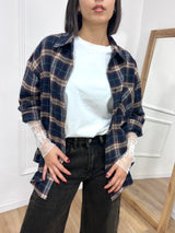 CAMICIA CHECK FLANELLA PAMELA BLU MOTEL