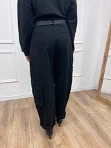PANTALONE CARGO VITA ALTA MELISSA NERO SUSY MIX