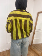 CAMICIA MUSSOLA COREANA RIGHE MORO/LIME