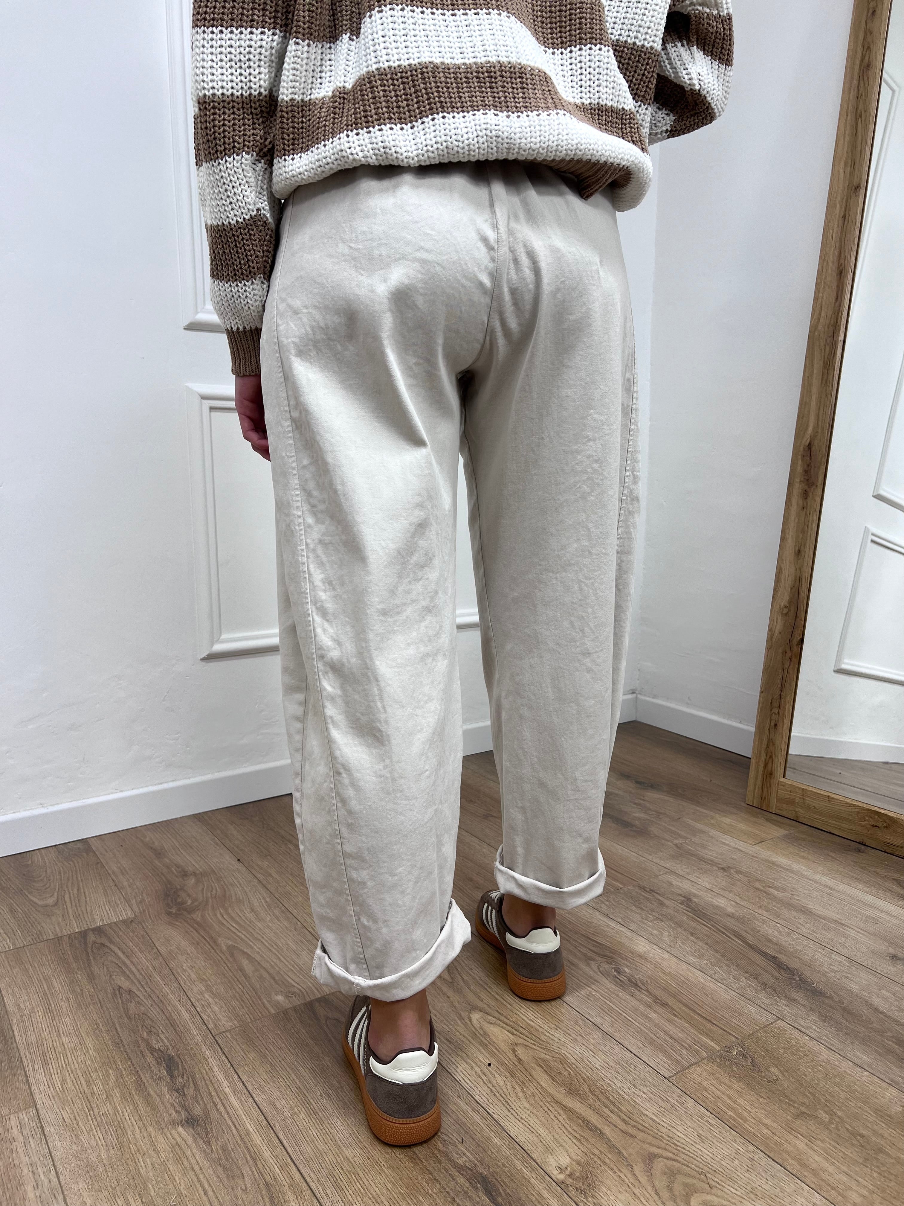 PANTALONE COTONE BALLON  STELLINA BURRO SUSY MIX