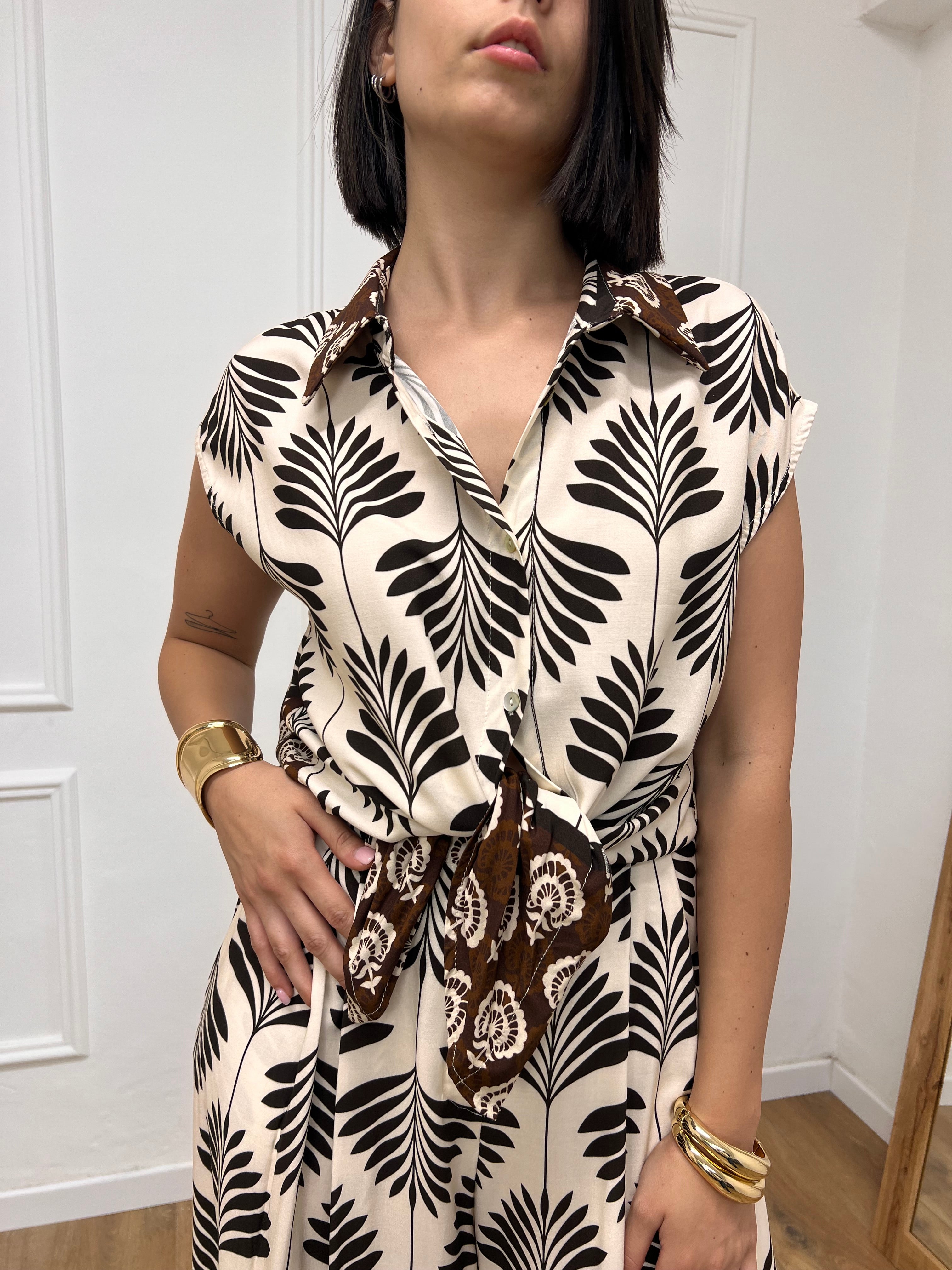 BLUSA SMANICATA BOTTONI FANTASIA MORO SUSY MIX