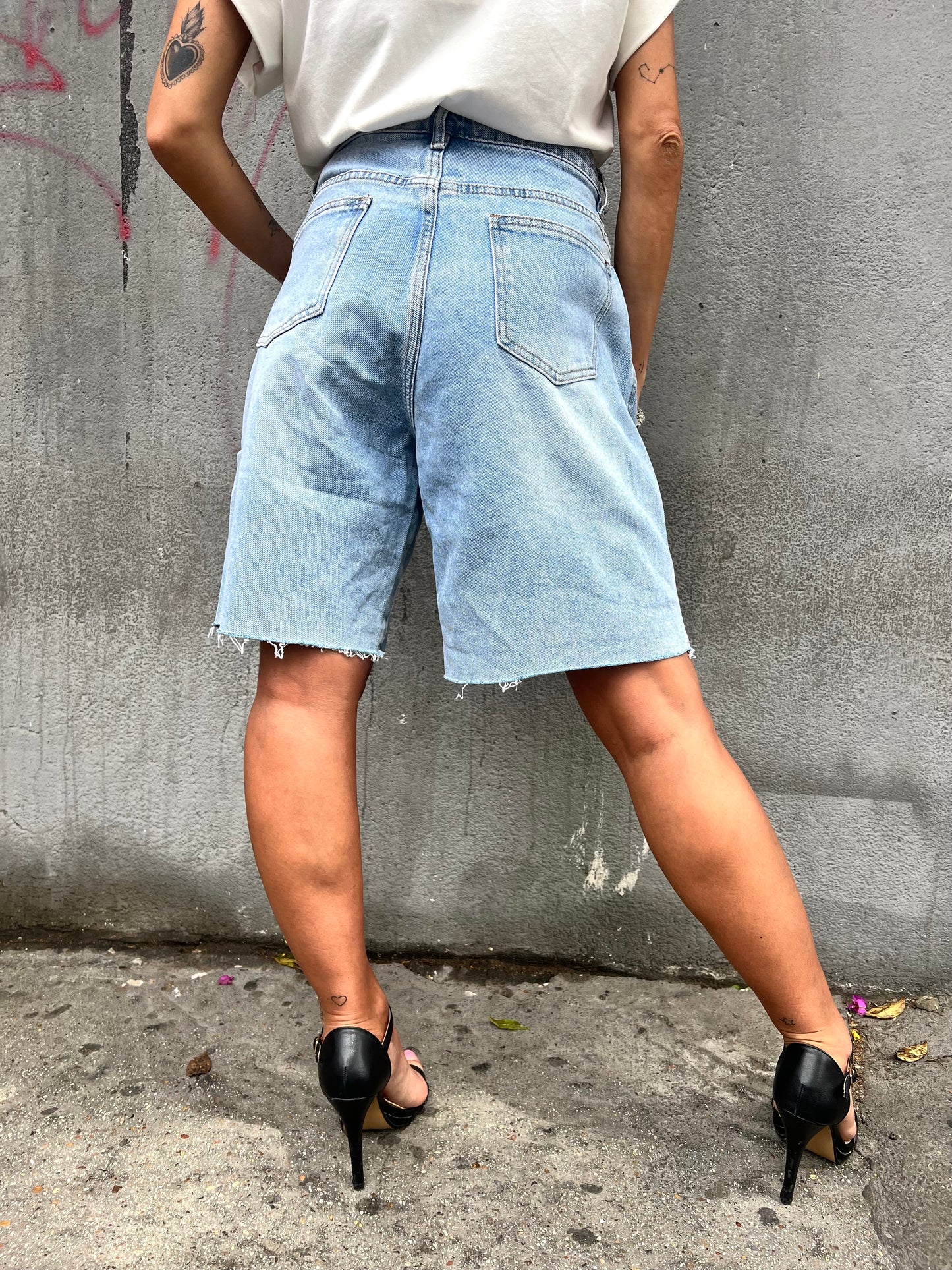 SUSY MIX BERMUDA DENIM SFRANGIATO IRINA LIGHT BLU