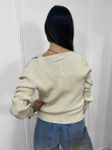 CARDIGAN BOTTONCINI COSTE LUREX MALEN ORO SUSY MIX