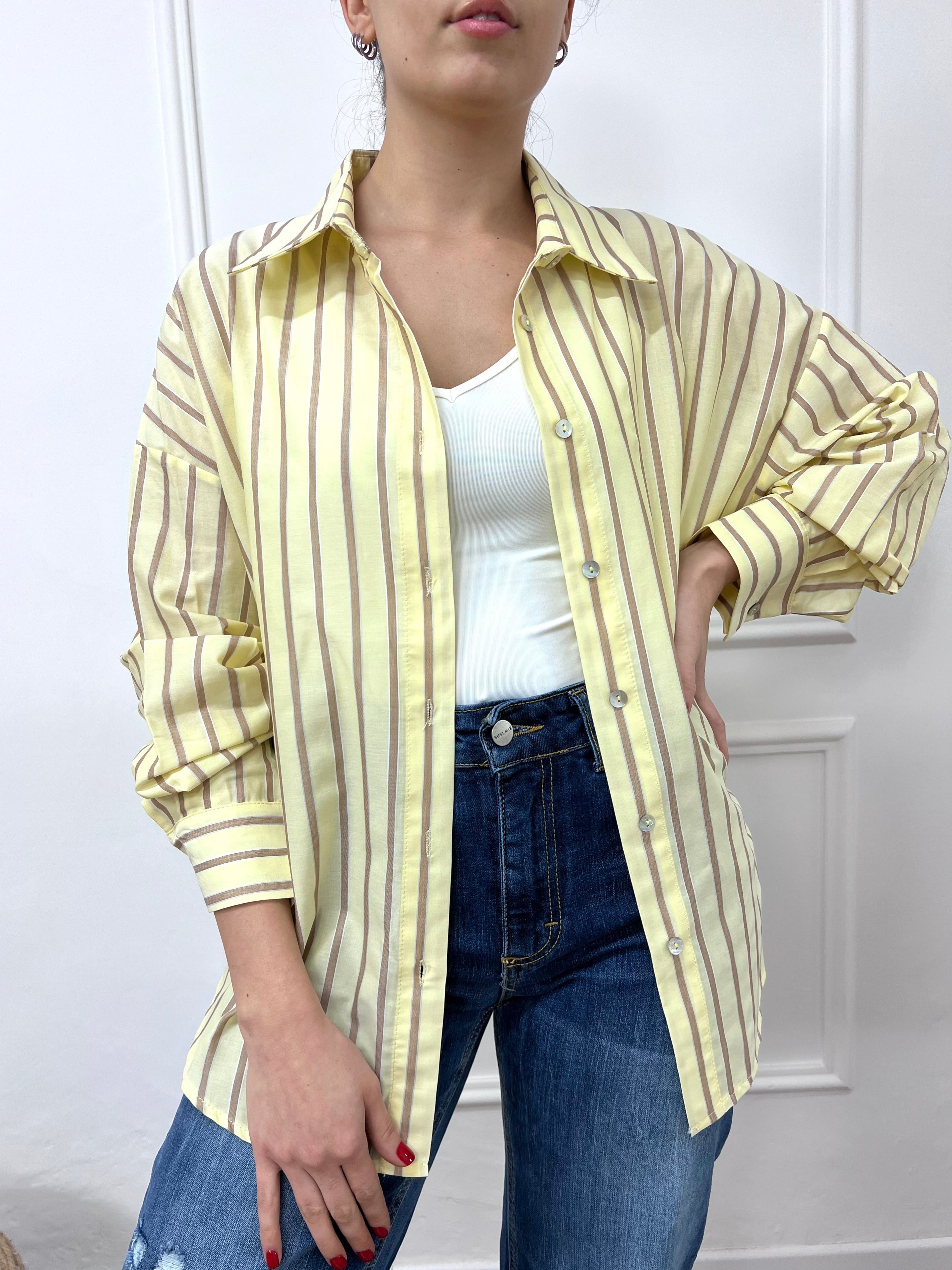 CAMICIA OVER GESSATA PENNY GIALLO SUSY MIX