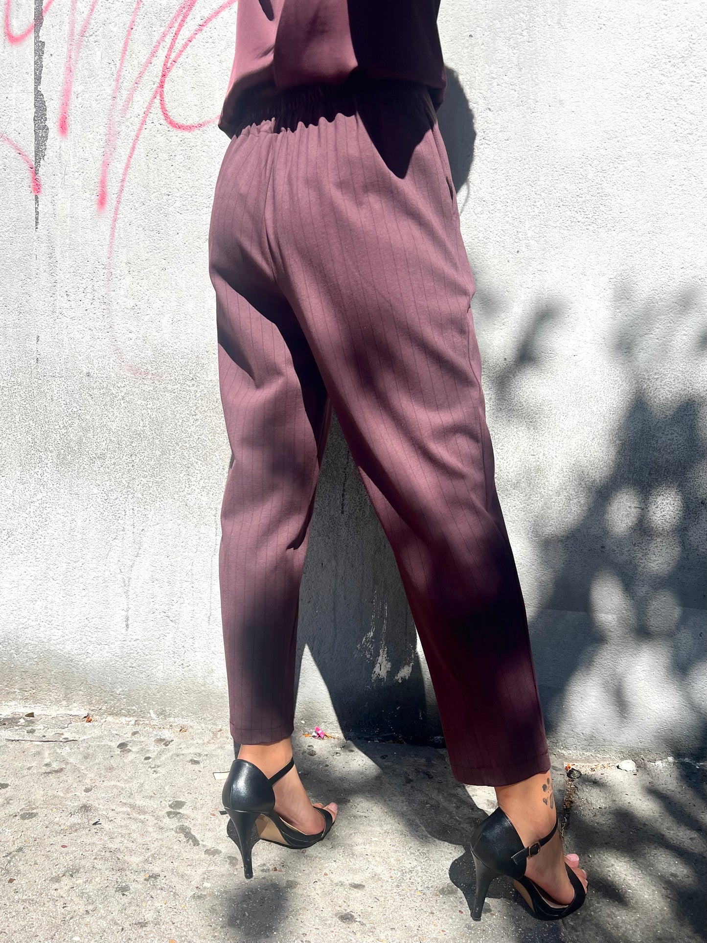 SISY MIX PANTALONE BALOON PUNTO MILANO GESSATO