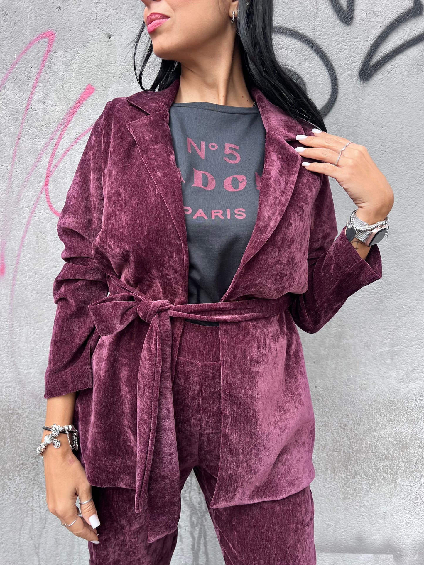 SUSY MIX COMPLETO GIACCA FUSCIACCA & PANT CINIGLIA VINO